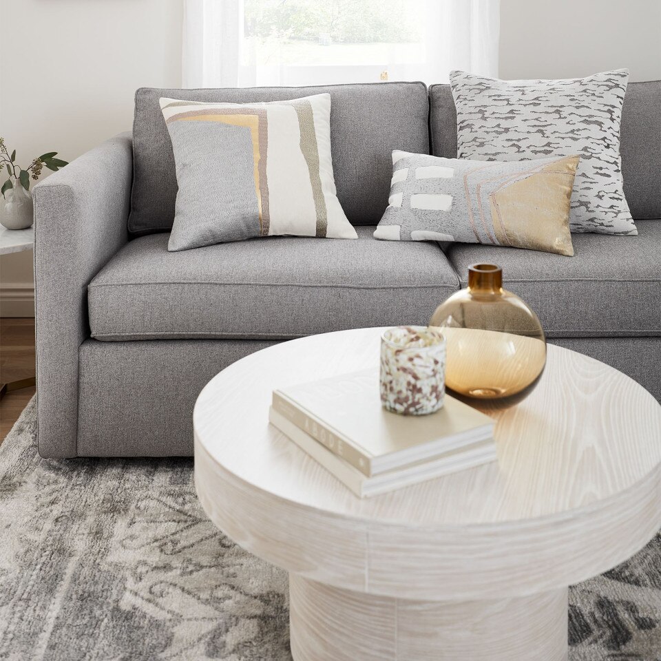 Volume Round Pedestal Coffee Table (76 cm) Wood West Elm UK